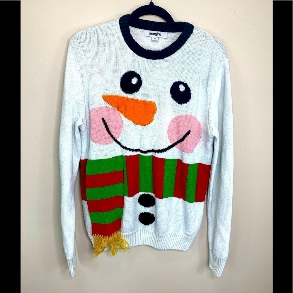 Imagin8 Snowman ugly Christmas sweater size medium A1